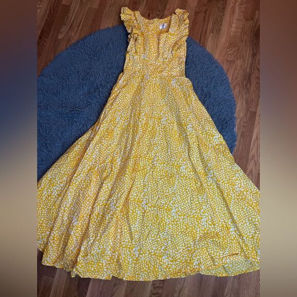 Anthropologie SIKA Marigold Ruffled Maxi Dress Size 8 P - Picture 2 of 6